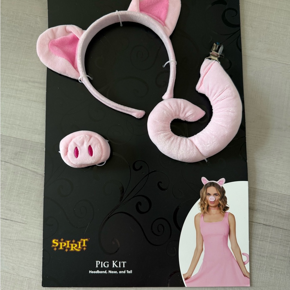 Spirit Pink Pig Costume Accessory Set - Headband, Nose & Tail
